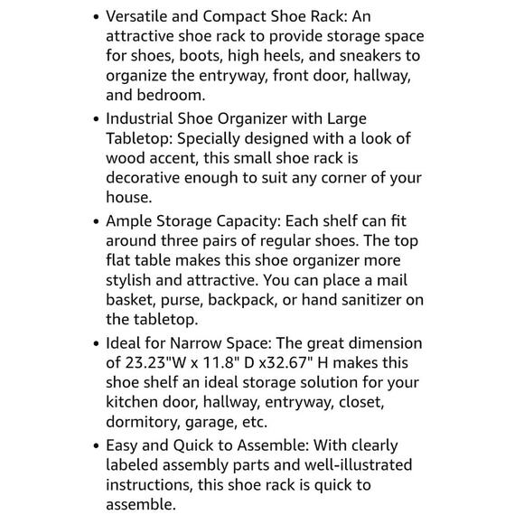 HOMEFORT 5 Tiers Shoe Rack Organizer,23" Shoe Storage Shelf for Closet, Shoe... - Picture 10 of 10